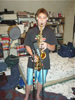 Cassidy Dunsmore play his saxophone